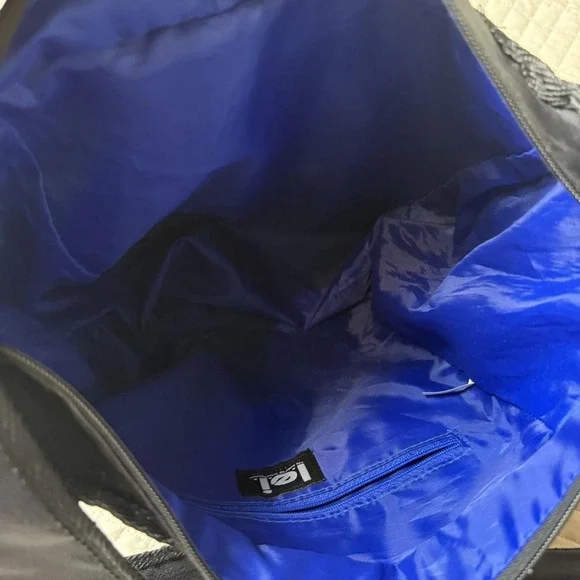 Lei Accessories Black Nylon Shoulder Bag Lightweight Everyday Hobo Purse - Picture 12 of 12